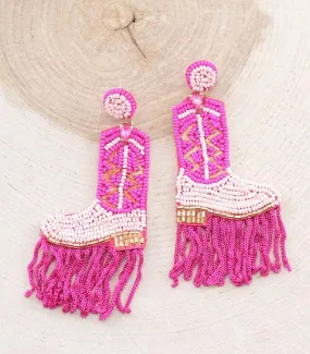 Western cowgirl boot earrings