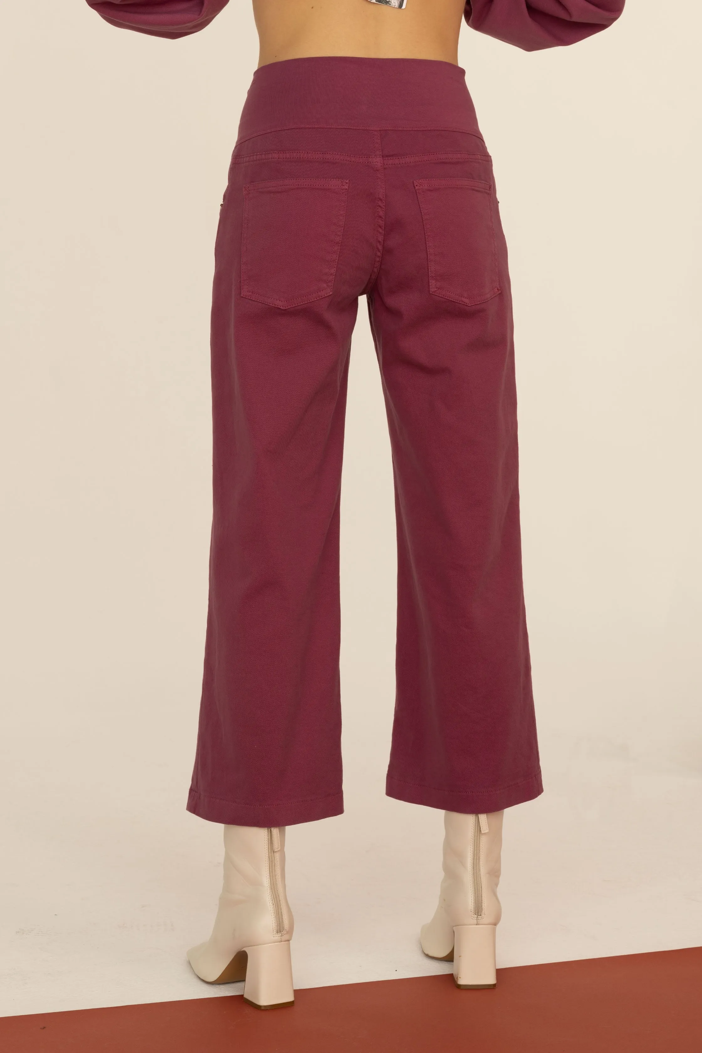 Wide-Leg Bull Denim Sanded Pants Garment Dyed 08BU 3821