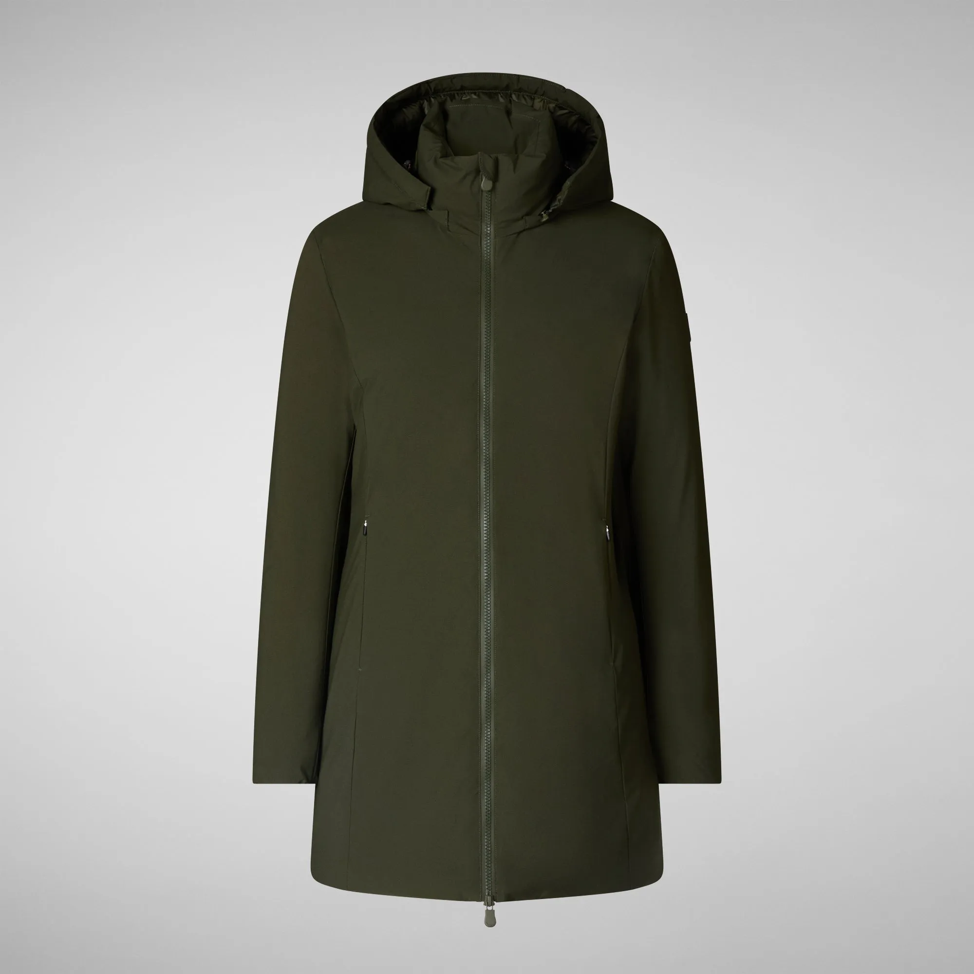 Woman's hooded parka Rachel in land green