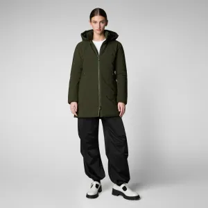 Woman's hooded parka Rachel in land green