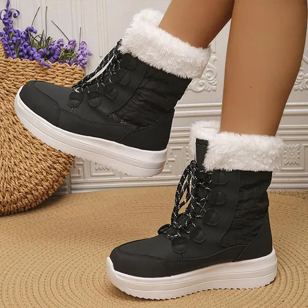 Women's Casual High Top Cotton Shoes Thick Sole Snow Boots 39067736S